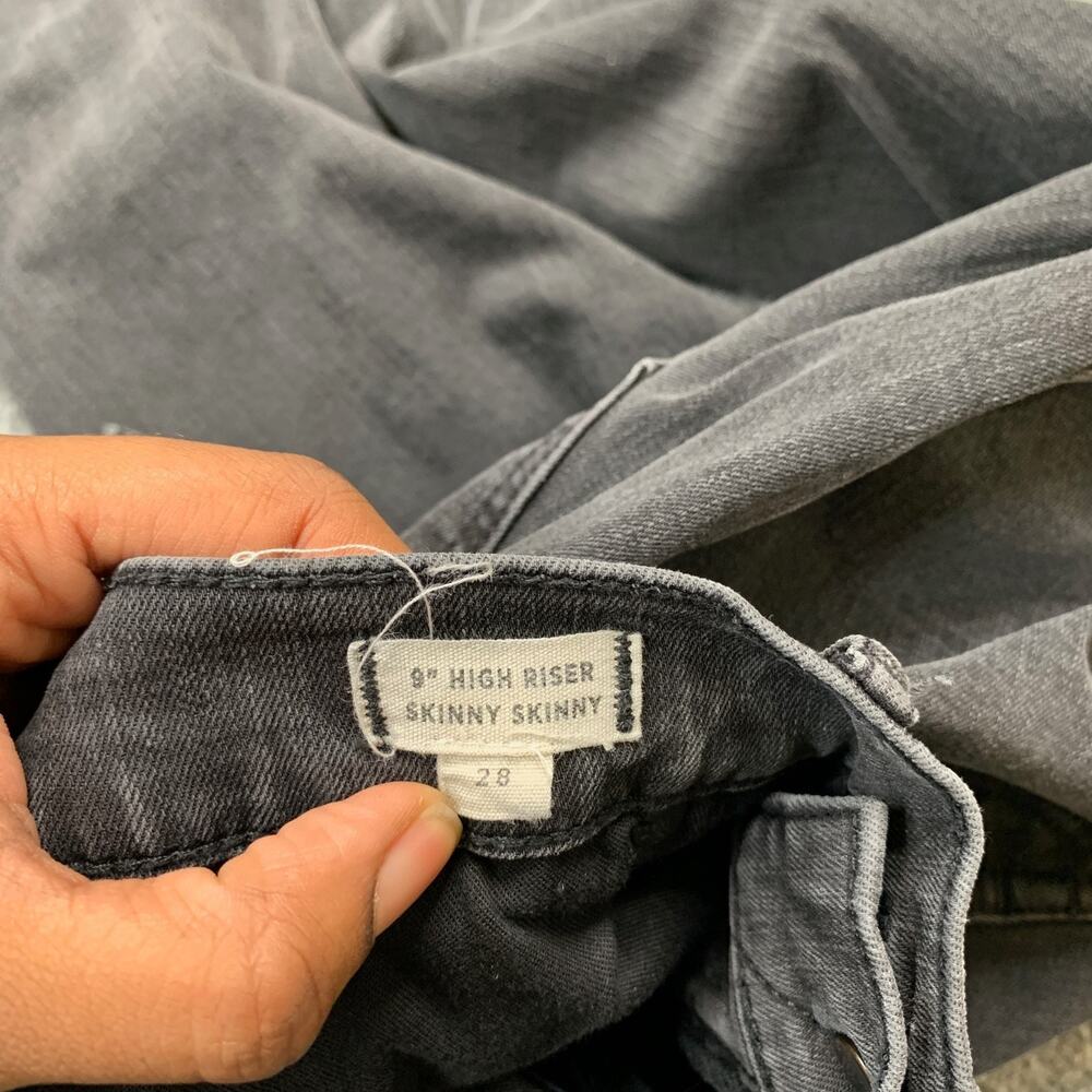 Madewell Jeans Womens 28 Gray Denim High Rise Skinny Distressed Busted Knee - Picture 8 of 11
